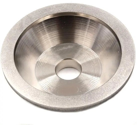Africhtgereedschap diamant voor bladen di wolfraam legerato, con mesh 150 e diametro esterno 100 mm.