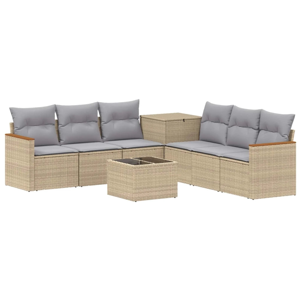 Set di divani 8 pz Beige e Grigio Chiaro 3448551