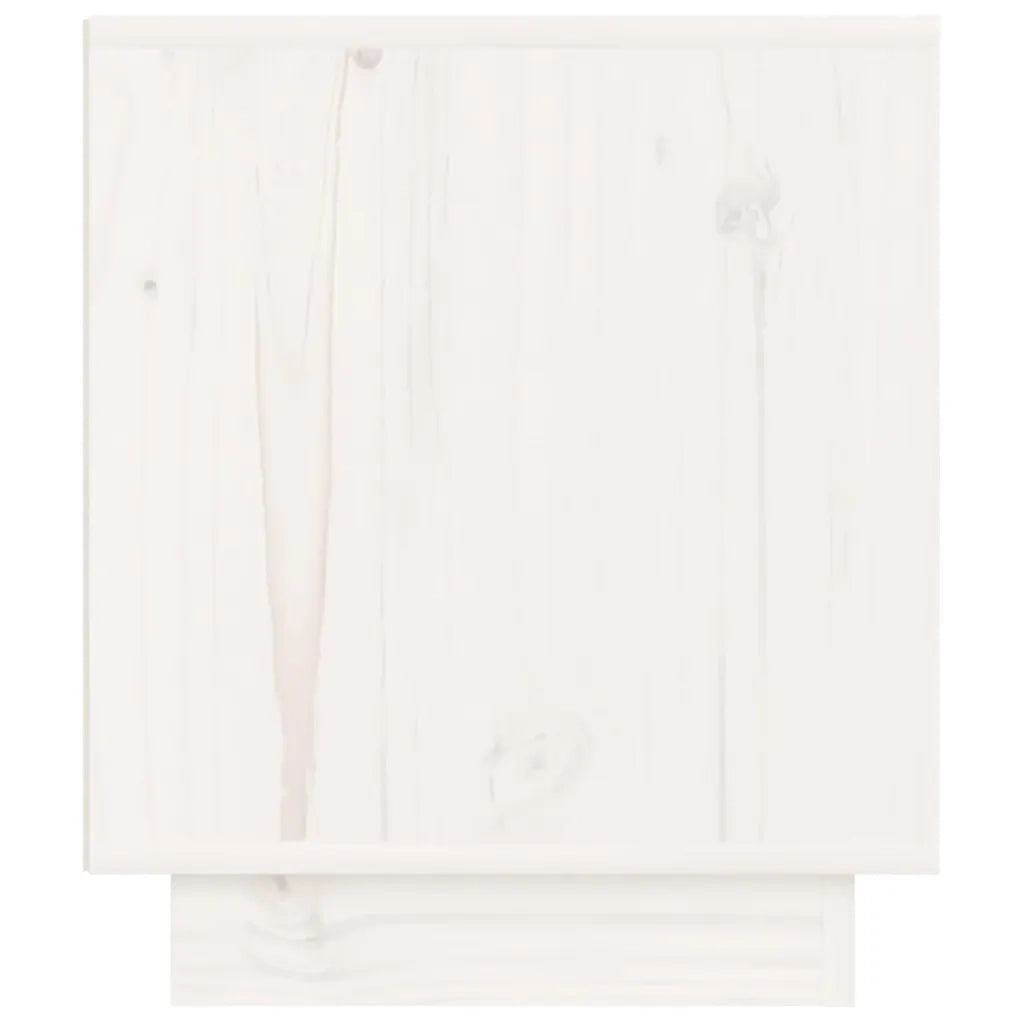 Comodino Bianco 40x34x40 cm in Legno Massello di Pino cod mxl 30050