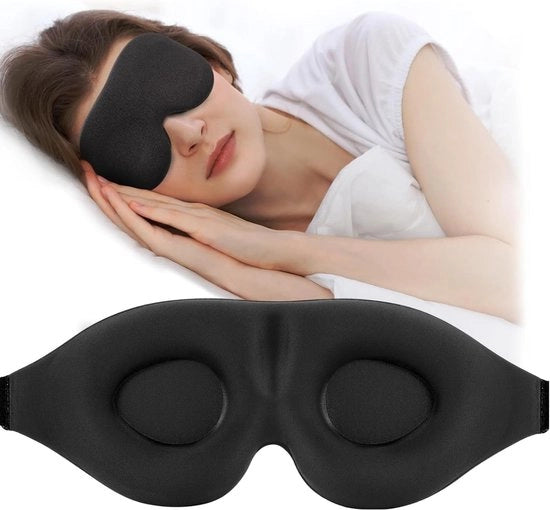 Slaapmasker 3D Lichtblokkerend - Oogmasker per Uomo/Donna - Progettazione Ergonomica - Schiuma Ipotalerogenea - Pareti Estremamente Sottili - Totale Oscurità