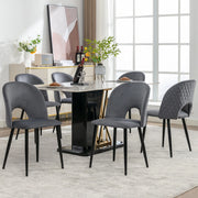 SEDIA Imbottita con Schienale 84 cm in Velluto Grigio con Gambe in Metallo