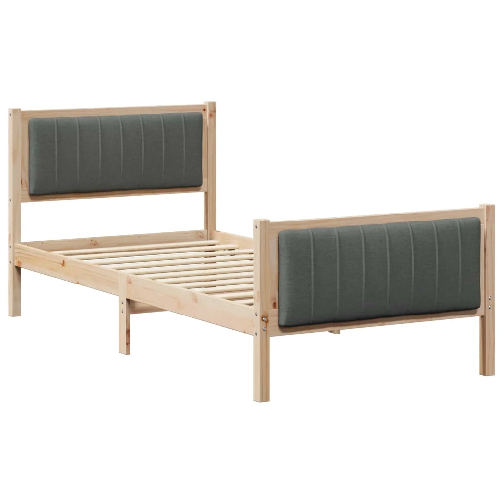 Struttura del Letto marrone e grigio scuro 90 x 200 cm 878495