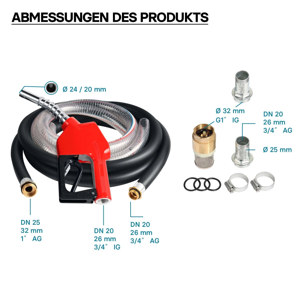 Distributore diesel gasolio con pompa autoadescante 230V/750W 80 l/min e pistola