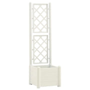 Fioriera | Cassetta per fiori | Vaso da Giardino con Graticcio 43x43x142 cm PP Bianco