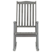 Sedia a Dondolo Grigia in Legno Massello di Acacia 311845