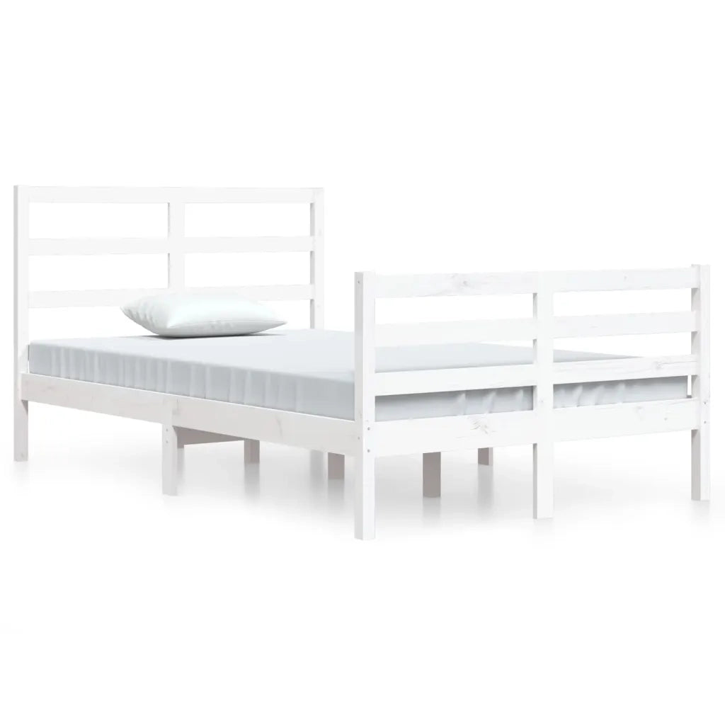 Giroletto-Struttura Letto Bianco in Legno Massello di Pino 120x200 cm 655238
