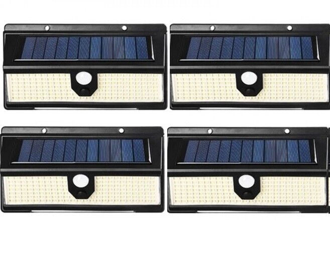 4pcs Lampada luce faretto faro esterno energia solare 190LED sensore movimento