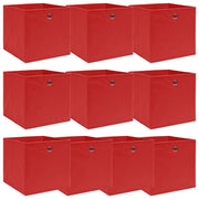 Scatole 10 pz Rosse 32x32x32 cm in Tessuto