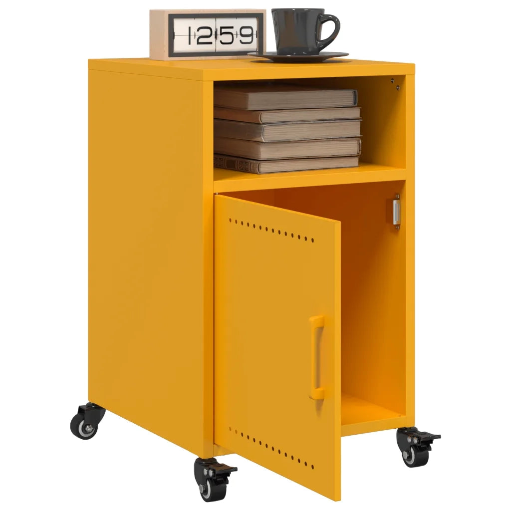 Comodini 2 pz Giallo Senape 36x39x59 cm in Acciaio 846723