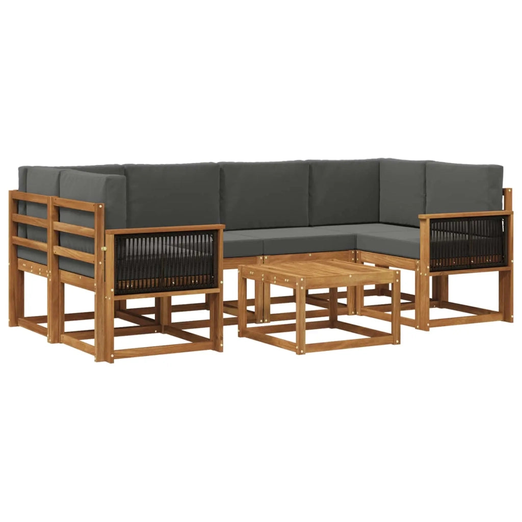 Set di divani da esterno 5 pz Naturale e Antracite 3385033