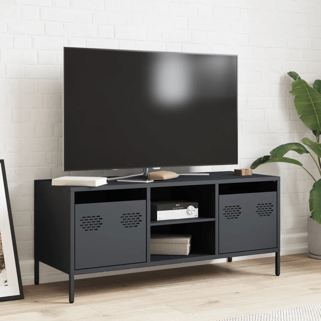 vidaXL Mobile TV Antracite 101,5x39x43,5 cm Acciaio Laminato a Freddo