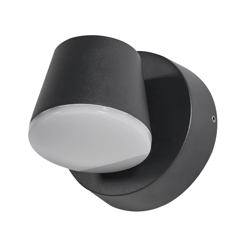 Set di 2 lampade LED da esterno da parete in metallo e alluminio, design moderno, colore nero