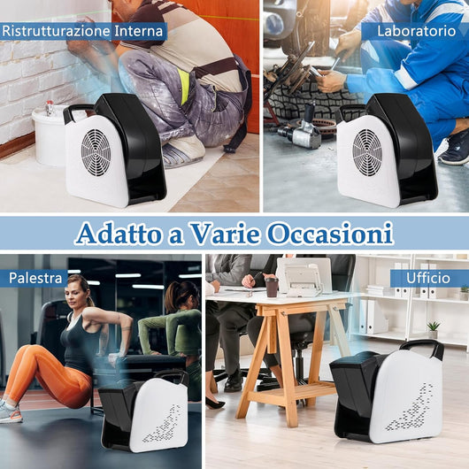 130W Ventilatore ad Alta Velocità, Ventilatore Essiccatore con 3 Velocità e Testa Pivotante a 185° per Asciugatura, Raffreddamento e Ventilazione, per Casa Garage Palestra
