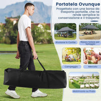 Gazebo Pieghevole da Giardino 3 x 6m, Gazebo Pop-up con Borsa da Trasporto, Regolabile in Altezza, per Feste (Grigio)