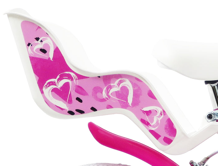 SCH HEART 14", bicicletta per bambini, adatta ad etÃ  tra i 4 e i 6 anni, per altezza tra 100 e 120 cm, con cestino, c