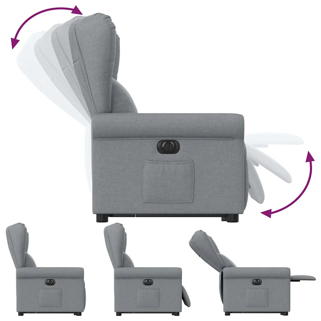 Poltrona Reclinante Alzapersona Elettrica Grigio Chiaro Tessuto 3303394