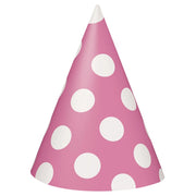 Trade Shop - Set 18 Pezzi Cappello Cono Pois Rosa Festa Party Compleanno Nascita Battesimo -