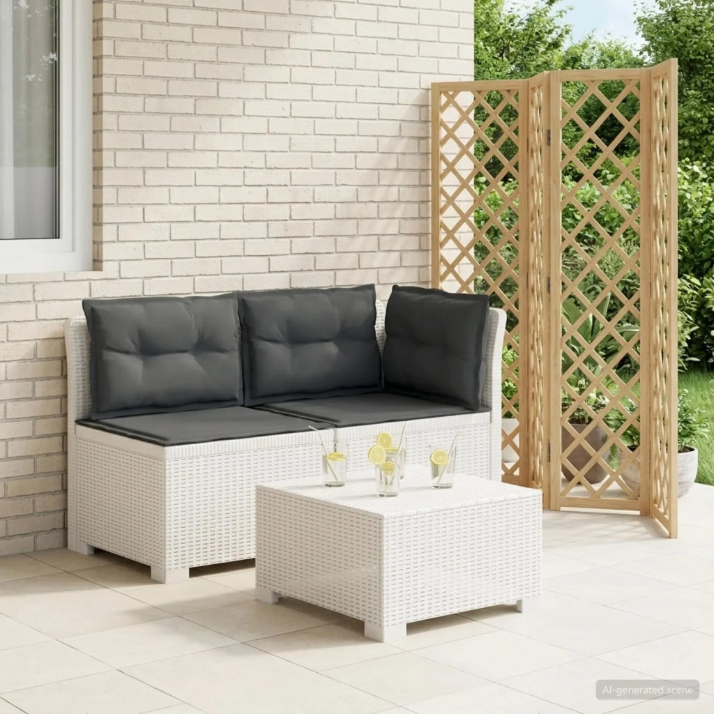 Divano da Giardino a 2 Posti con Cuscini Aspetto Rattan PP 8011949