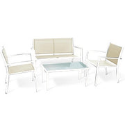 C SALOTTO SANTIAGO ACCIAIO 4 PZ BIANCO/TORTORA