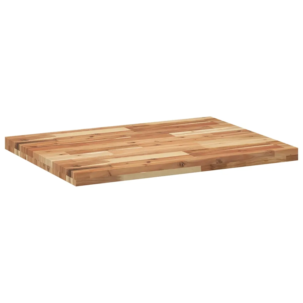 Piano Tavolo Rettangolare 80x60x4cm in Legno Massello di Acacia 4008858
