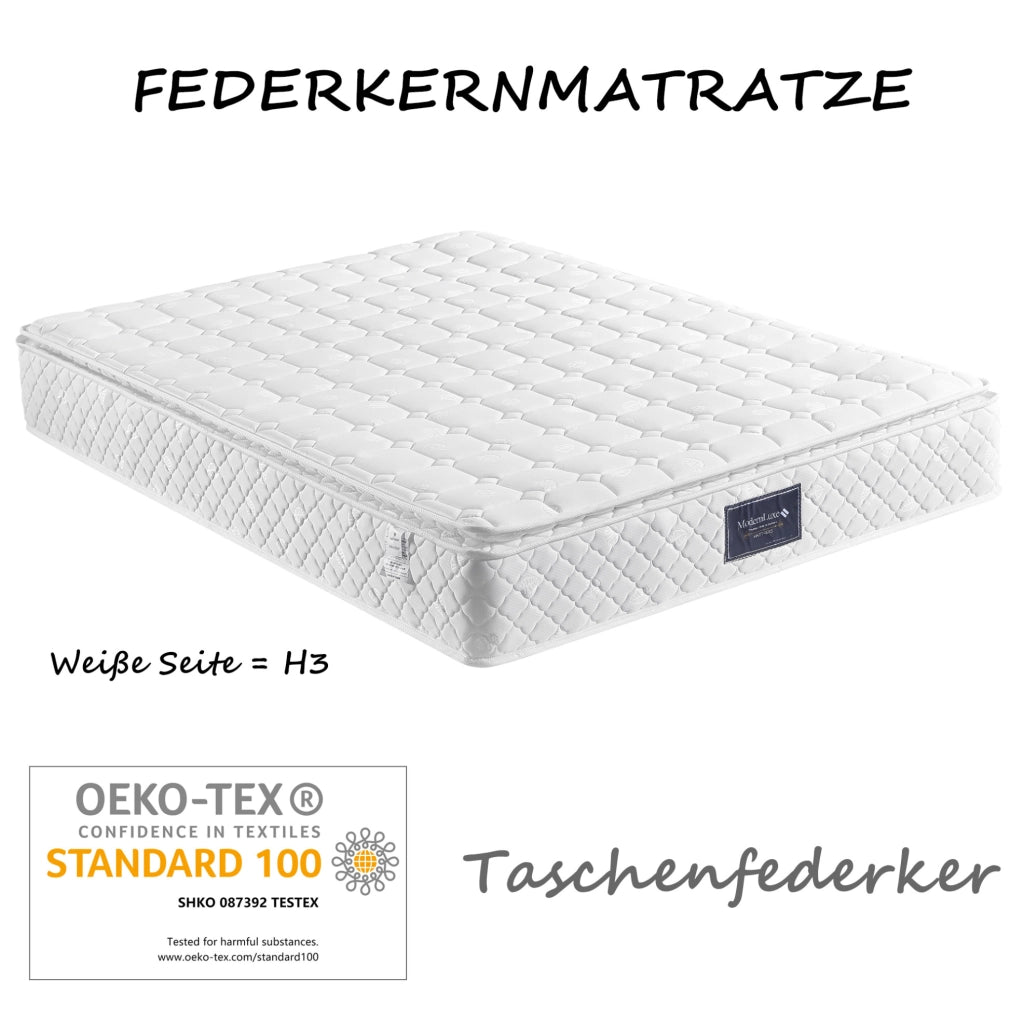 Letto matrimoniale imbottito 140x200 cm con testiera regolabile e contenitore; velluto nero
