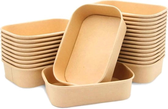 Contenitore per cibi da asporto in cartone 25 pezzi per pasti da prendere via e pranzo fitness (1000 ml)