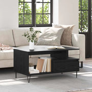 Tavolino da Salotto con Cassetto-Tavolino da soggiorno-Tavolo Rovere Nero 90 x 49 x 45 cm 497627