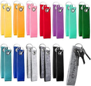 Sleutelhangers vilten colorati - 24 pezzi - bianco - con anello in acciaio inossidabile
