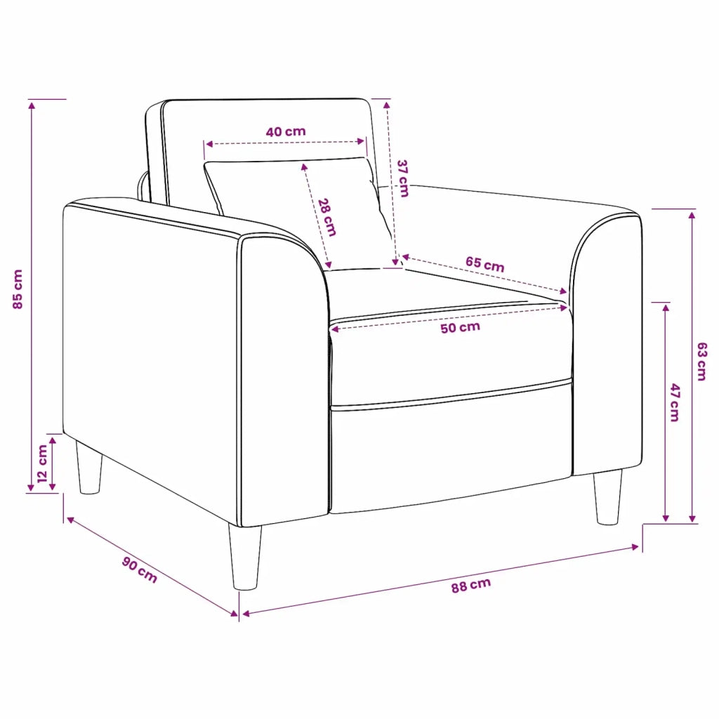 Poltrona-Divano Sedia-Poltroncina Grigio Scuro Tessuto 779515
