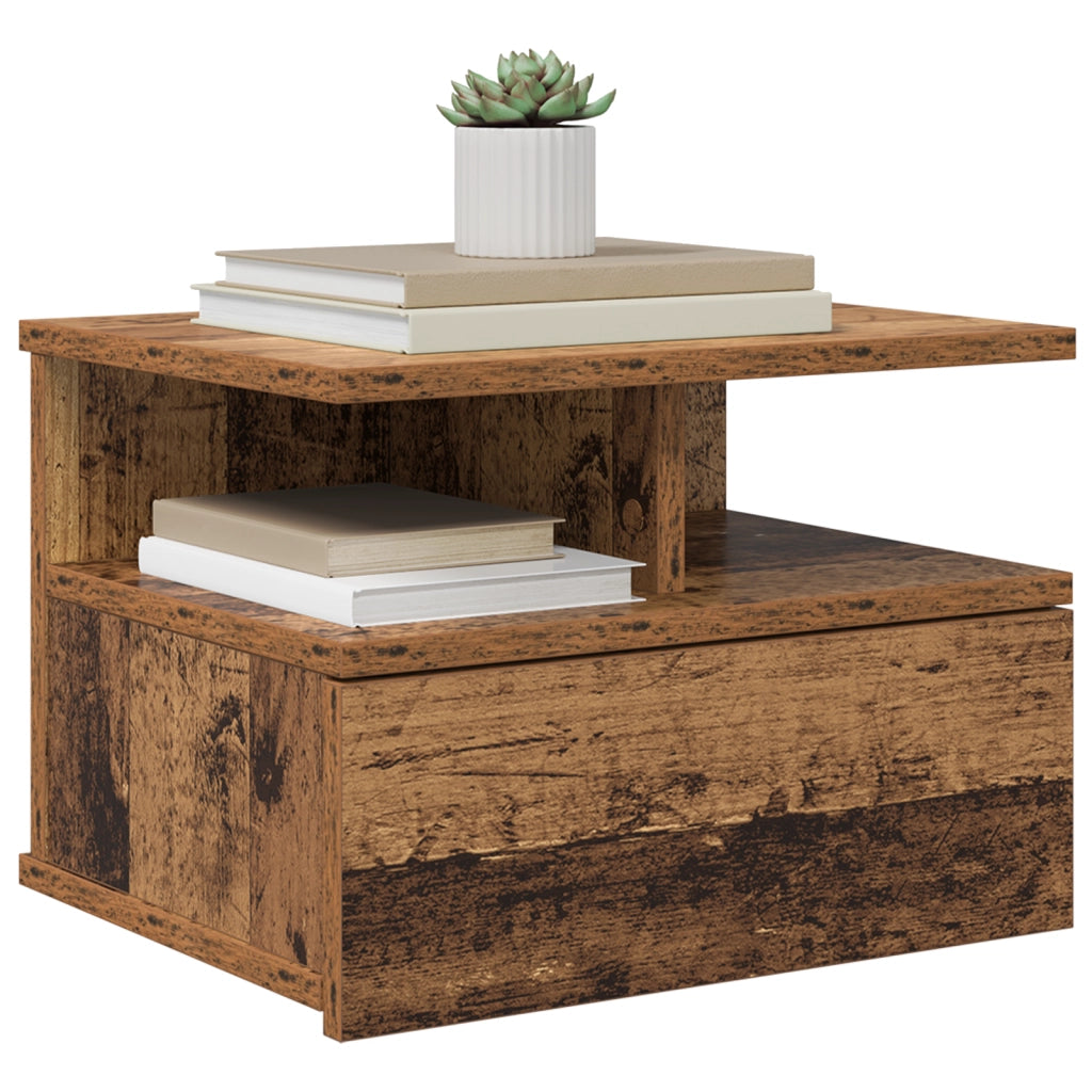 Comodino Sospeso Legno Vecchio 40x31x27 cm Legno ingegnerizzato