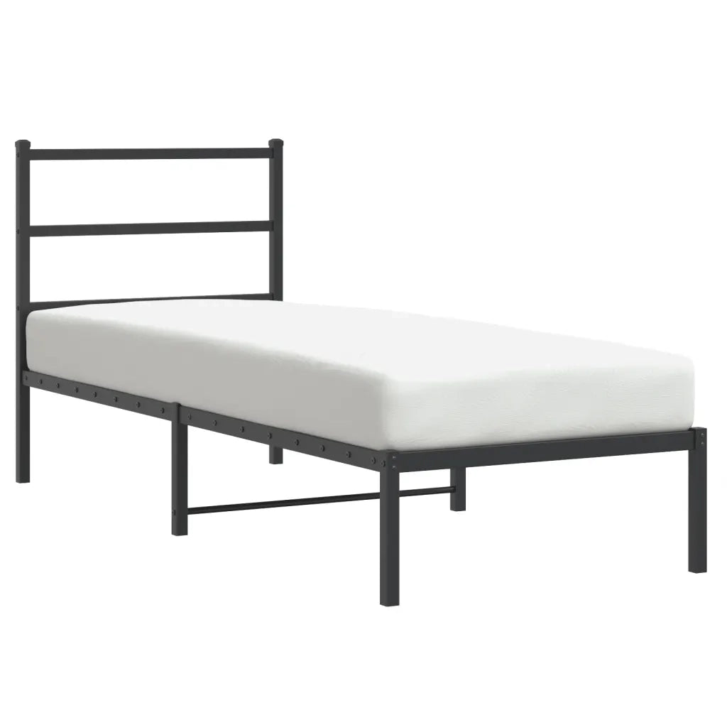 Giroletto con Testiera-Struttura Letto con testiera in Metallo Nero 75x190 cm 846033