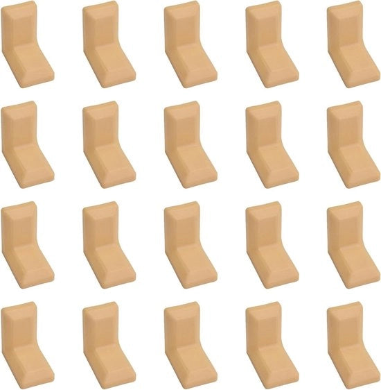 40 L-vormige hoekbeugels in gegalvaniseerd staal 90 gradi per 40 pezzi per cassetti - ABS beige - angoli per armadi e mensole.