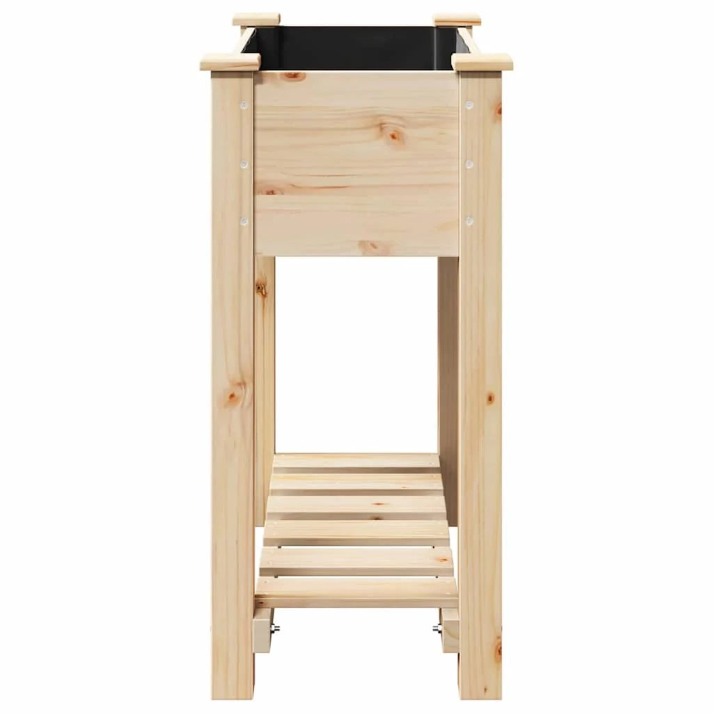 Fioriera da giardino moderna con ripiano 71 x 37 x 76 cm resistente stile minimalista legno beige 02_0058838