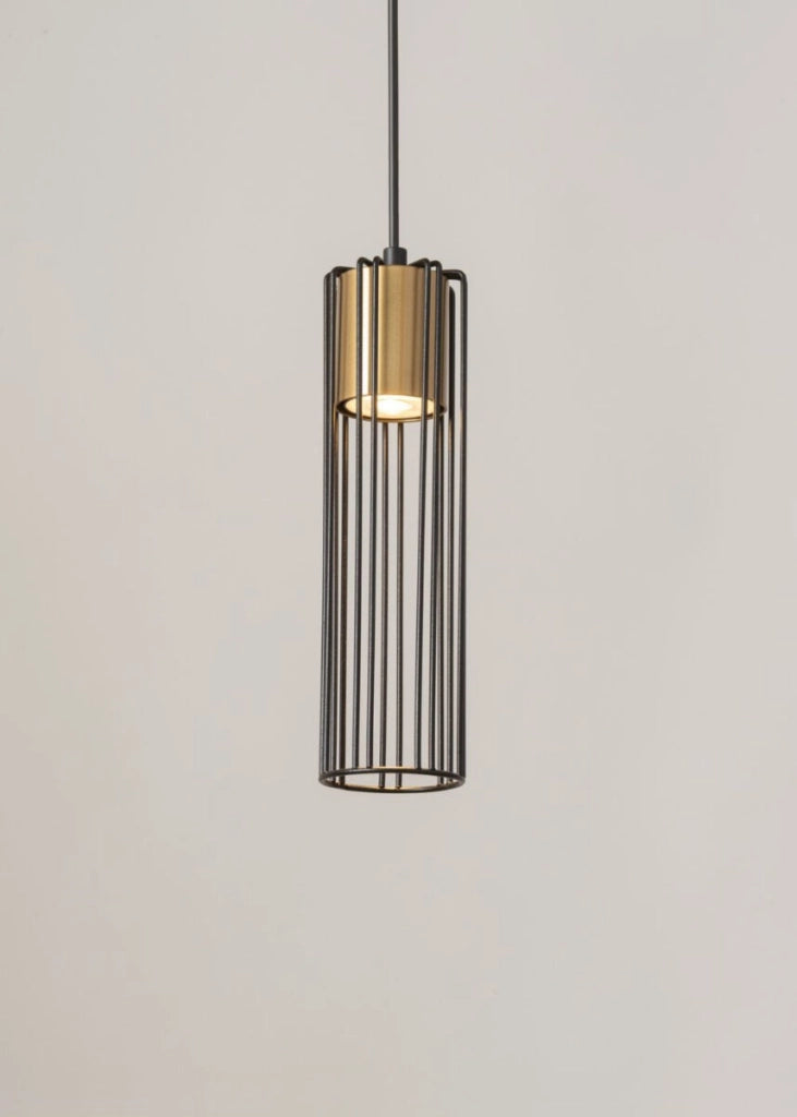 Lampada a sospensione industriale nero oro Fobia GU10 Sigma