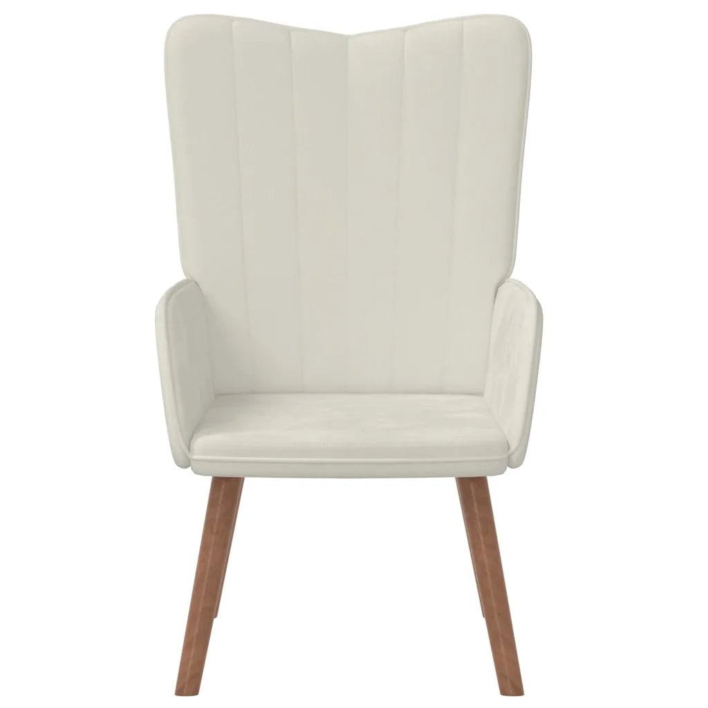 Poltrona Relax | Sedia Relax Bianco Crema in Velluto