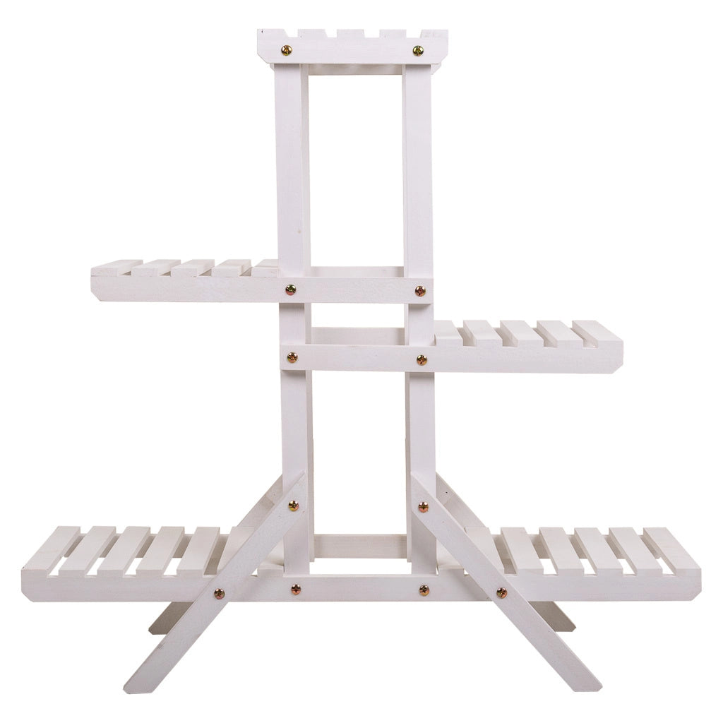 Scaffale espositiva in legno bianco 70x27x77h