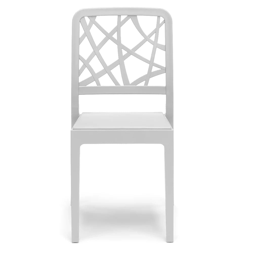 Set 2 sedie in polipropilene PENELOPE, 100% MADE IN ITALY, impilabile, resistente ai raggi UV, design moderno, ideale per sala da pranzo, cucina, sala d’attesa, bar, ristoranti o giardino, colore Bianco