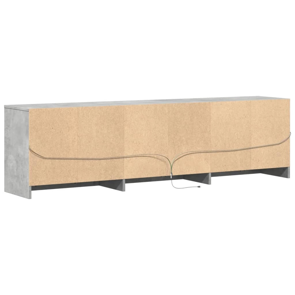 Mobile TV multimediale scaffale per televisione televisione buffet sala da pranzo soggiorno camera da letto con LED 180 x 34 x 50 cm pannelli compositi grigio 02_0026450