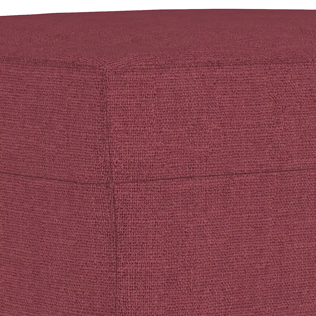 Set di Divani 3 pz con Cuscini Rosso Vino in Tessuto
