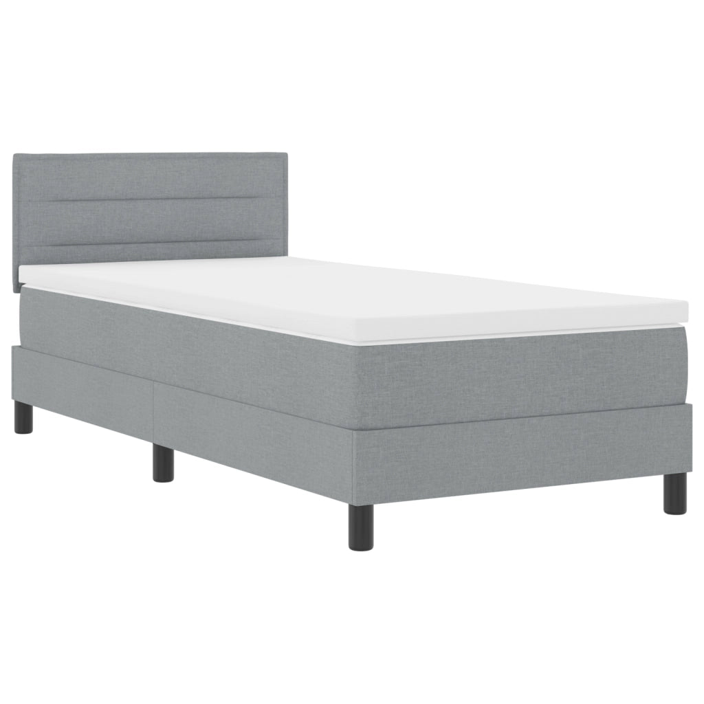 Letto con Doghe e Materasso Grigio Chiaro 90x190 cm Tessuto