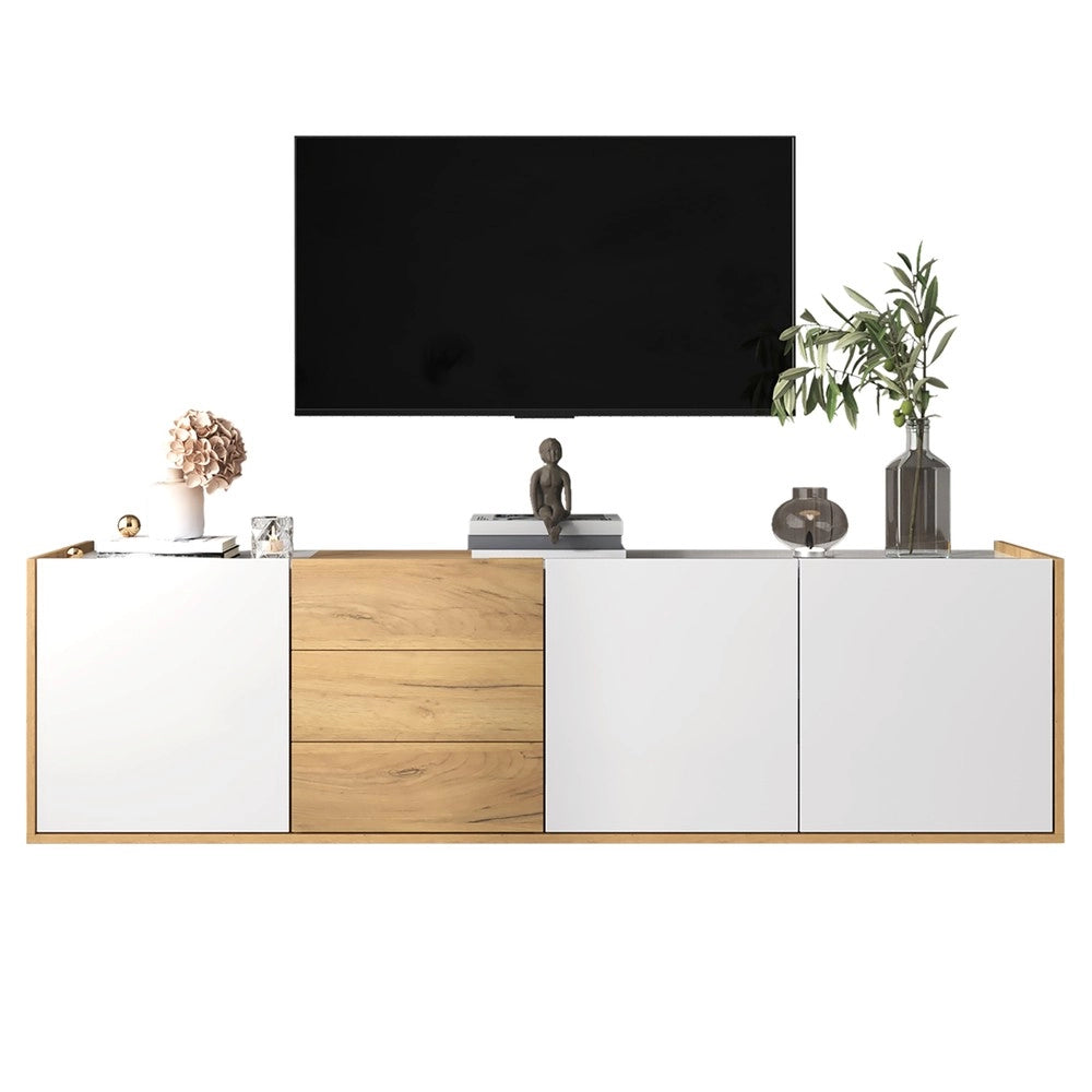 Mobile TV a Parete o a Terra ¨C Xylo ¨C Bianco e Legno
