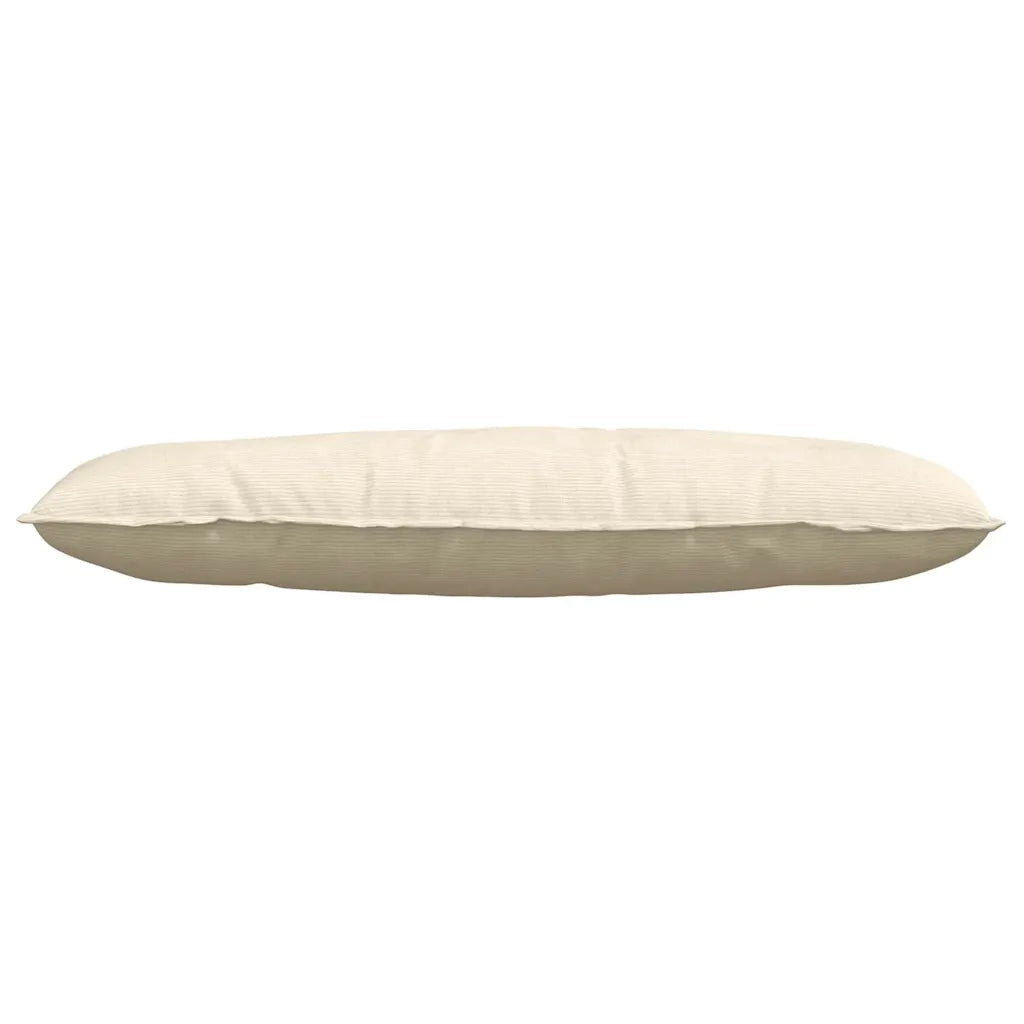 Cuscino per Schiena Crema 120 x 50 cm Tessuto in Cords