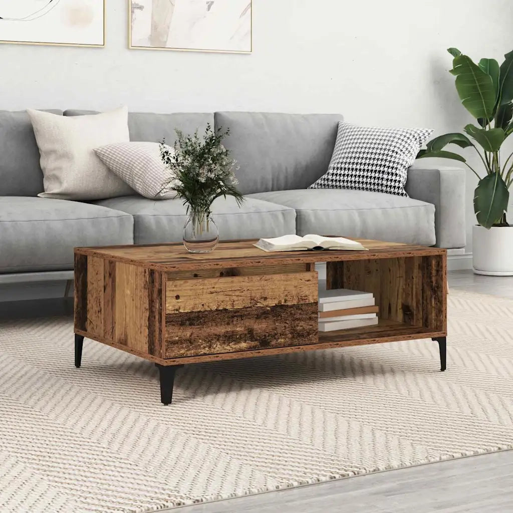 vidaXL Tavolino da salotto Legno vecchio 90 x 60 x 35 cm