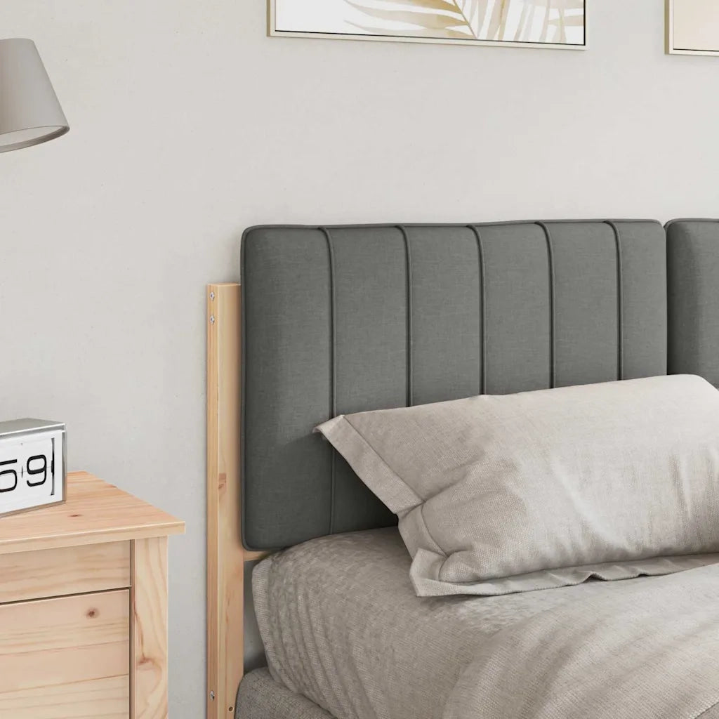 Testiera imbottita-Testiera con Cuscini-Testata Marrone e Grigio Chiaro 140 cm Pino massello 943984