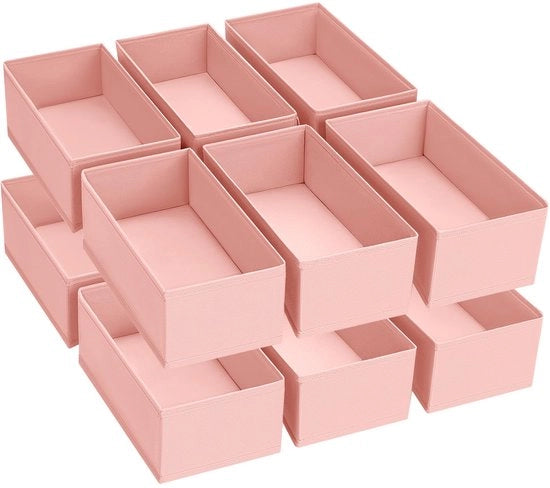 Organizzatore di cassetto Opportuno per bambini, tessuto per organizzare l'abbigliamento, 12 pezzi, rosa