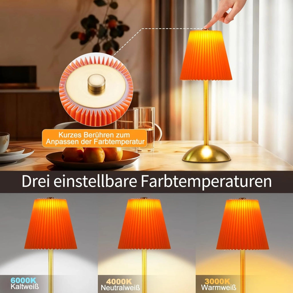 ZMH Lampada da tavolo LED set 2 pezzi wireless 3 temperature colore per sala da pranzo