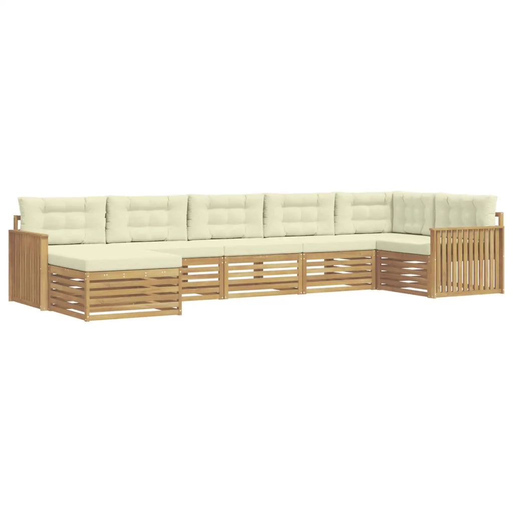 Set di divani da esterno con cuscino 7 pcs Bianco e Crema 3390840