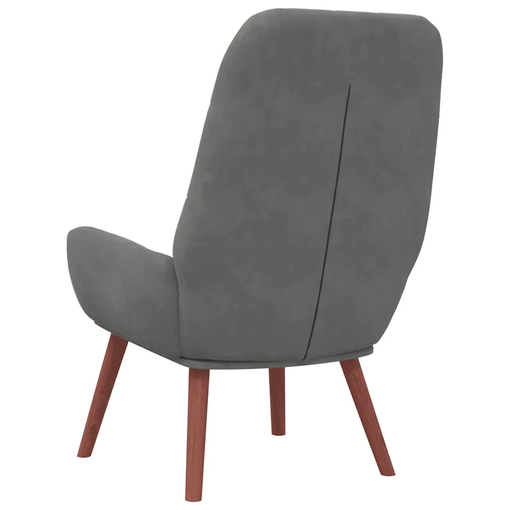 Poltrona | Sedia Relax Grigio Scuro in Velluto