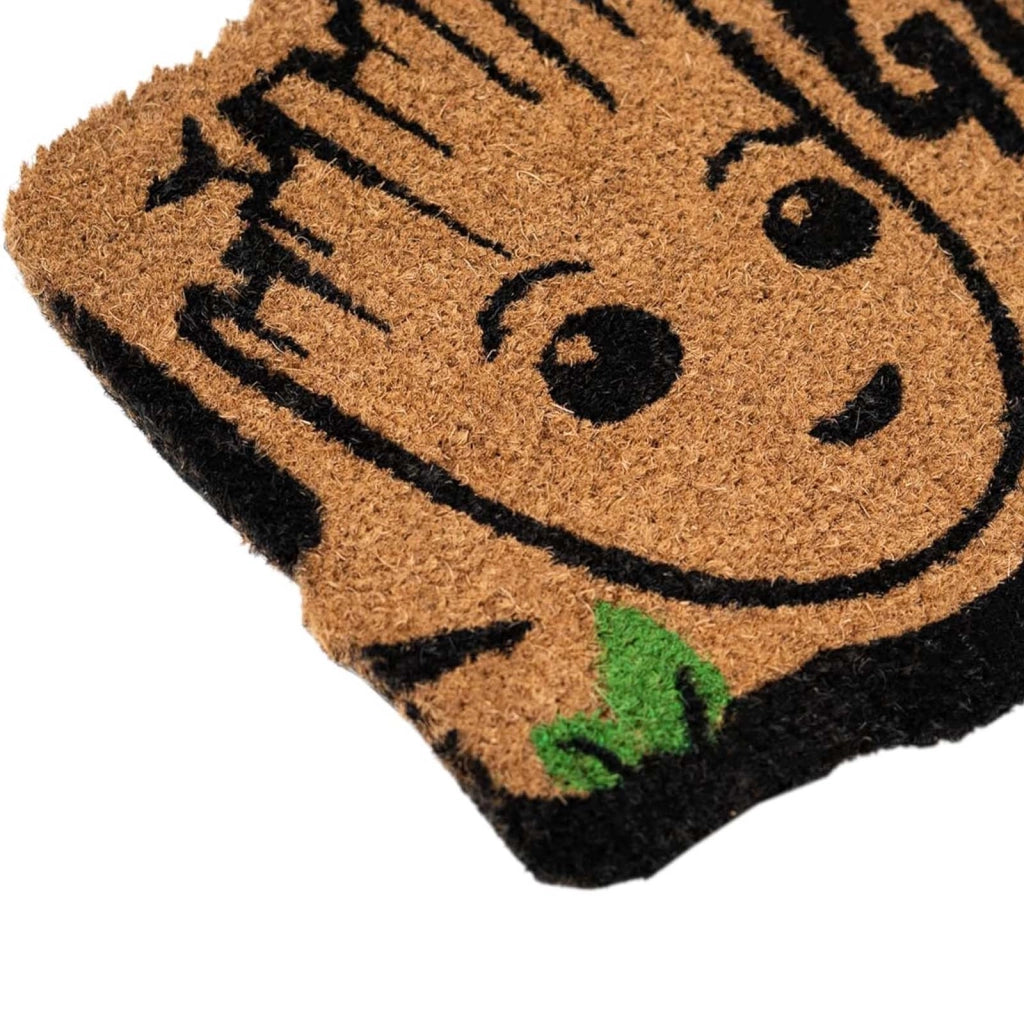 Tappetino Decorativo con Motivo I Am Groot 60x40cm Antiscivolo Nero / Marrone Inny