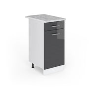 Vicco Base universale Antracite lucido 40 cm con cassetto, con piano di lavoro